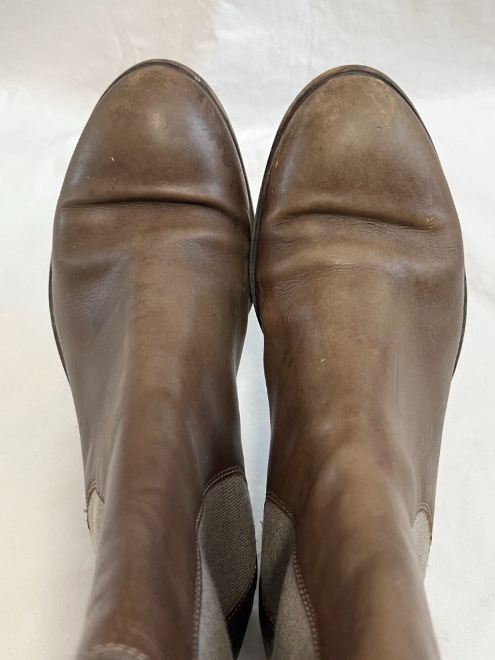 Brunello Cucinelli Chelsea Boots taupe brown leather IT 36 US 6 ankle booties - Picture 5 of 13